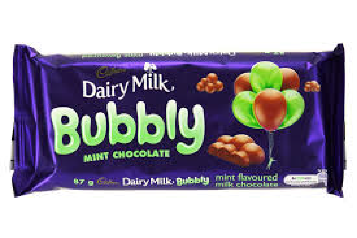 Cadbury Bubbly Mint Choc 87g