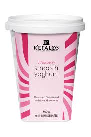 Kefalos Smooth Strawberry Yoghurt 500g