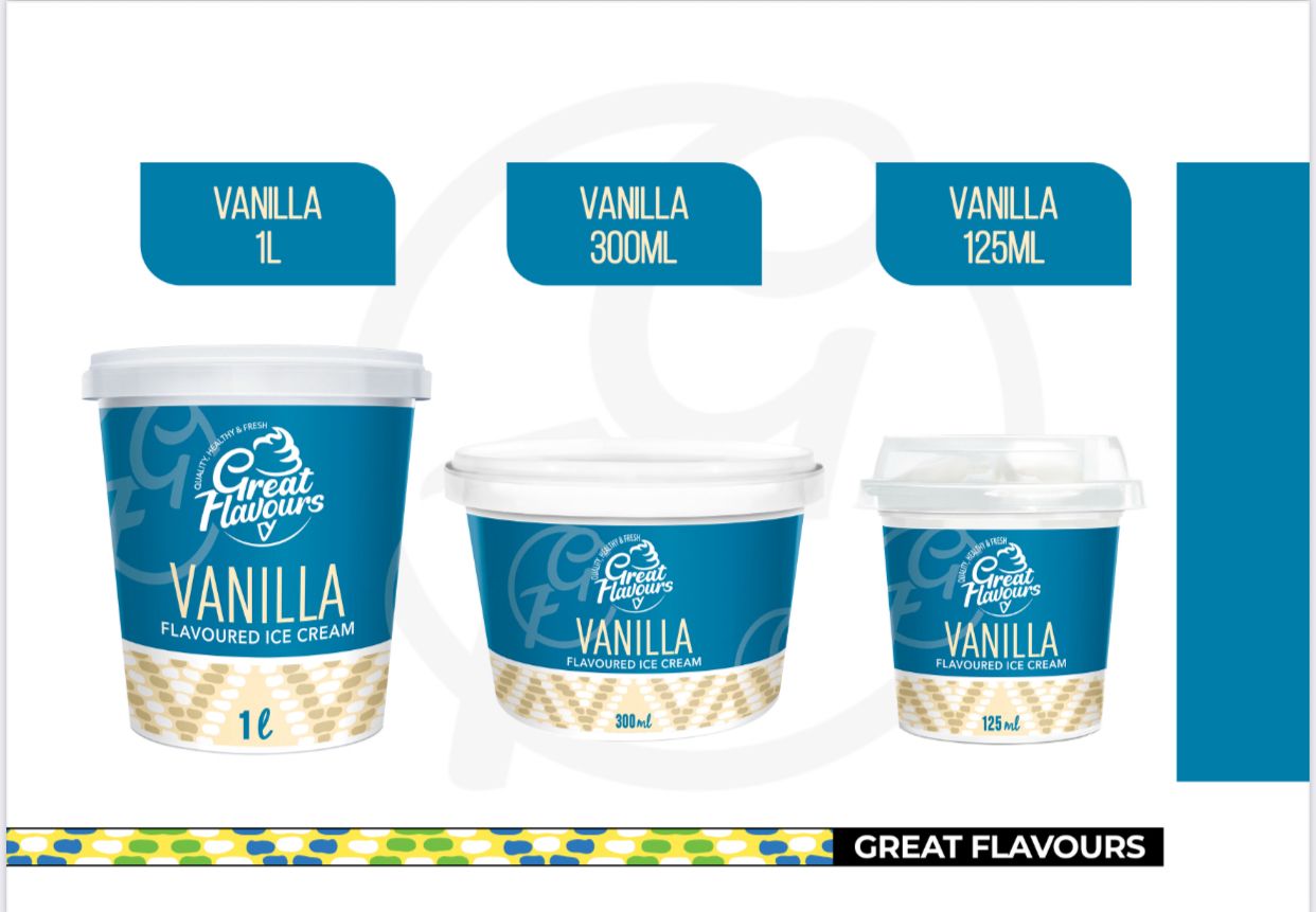 @GREAT FLAVOURS ICE CREAM VANILLA 1L